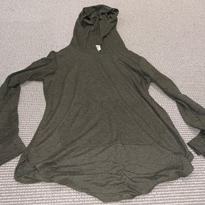 army green long sleeve hoodie size large